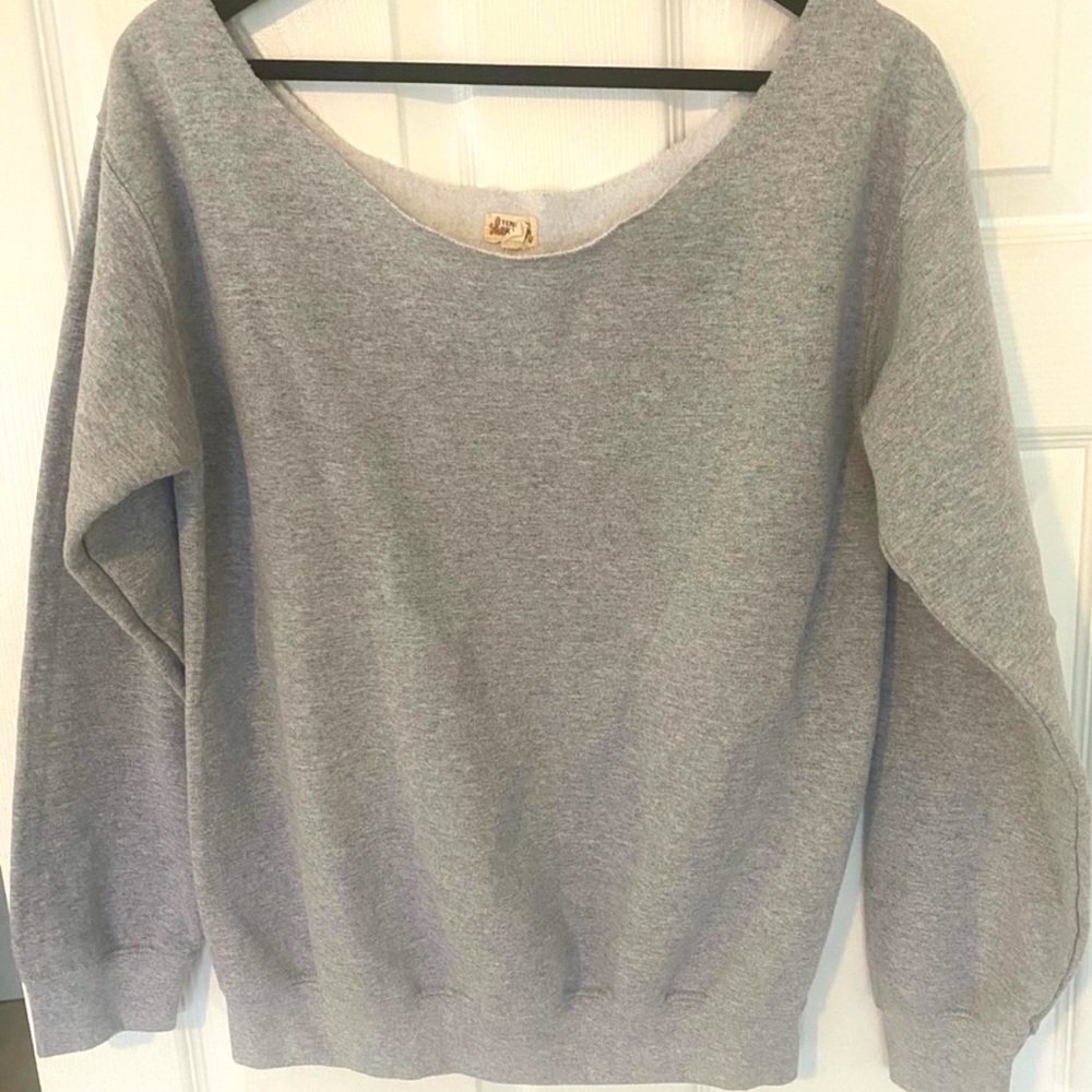 Gray Off The shoulder Sweatshirt